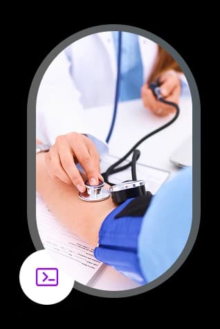 Doctor placing a stethoscope on a patient’s arm during a routine health check-up