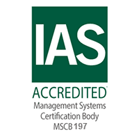 IAS certification logo representing accreditation and international standards