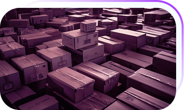 Cardboard shipping boxes arranged in bulk, ready for transport
